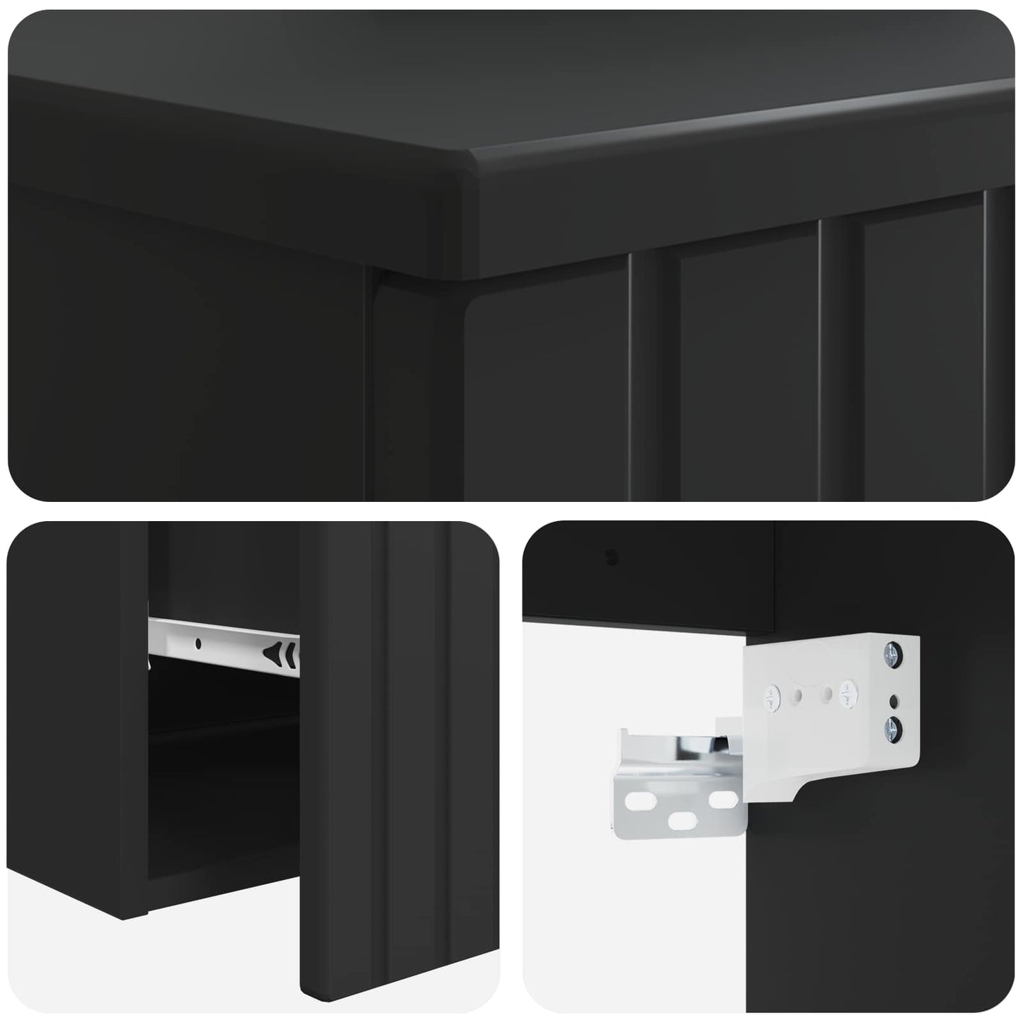 Mobile lavabo da parete Nero 49 x 44,5 x 65 cm | homemem39