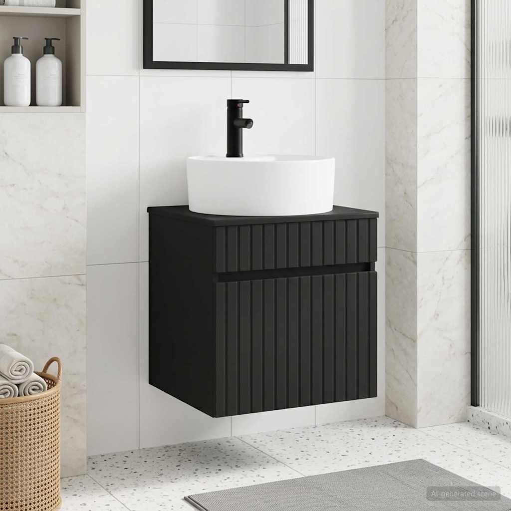Mobile lavabo da parete Nero 49 x 44,5 x 65 cm | homemem39