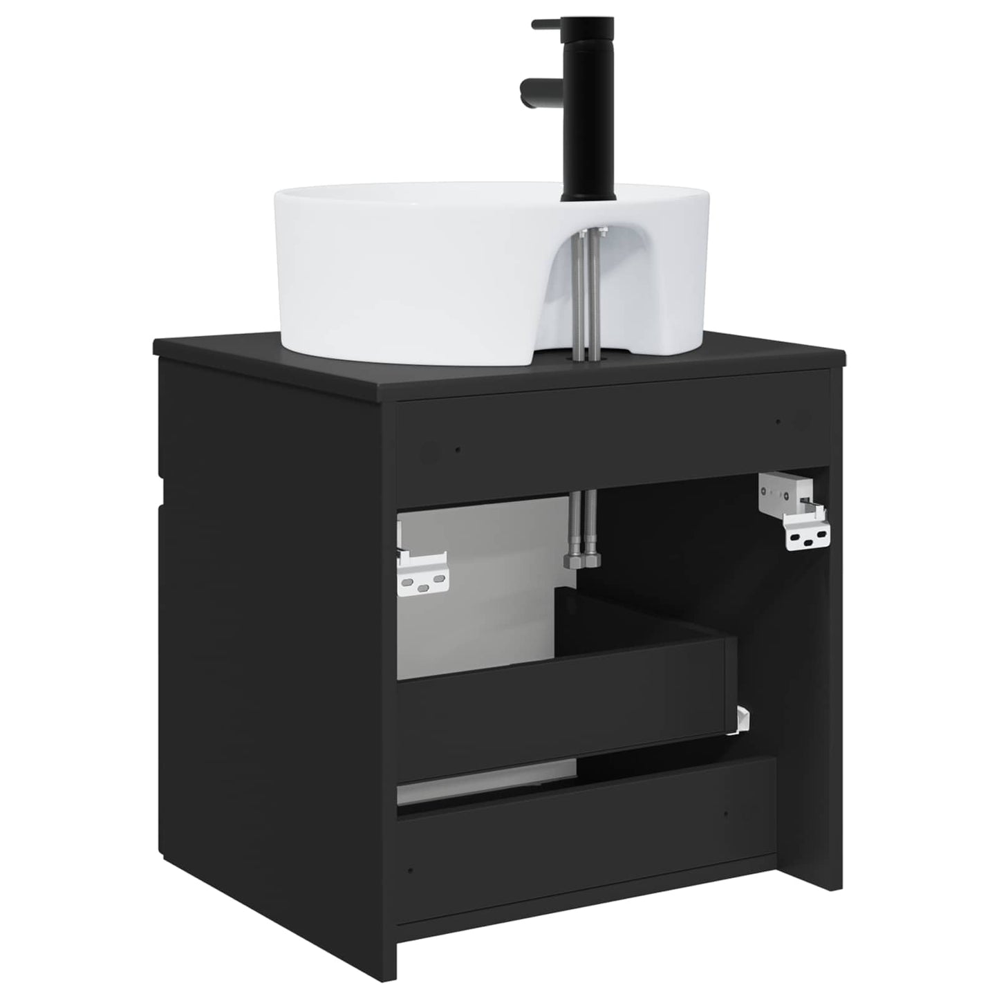Mobile lavabo da parete Nero 49 x 44,5 x 65 cm | homemem39