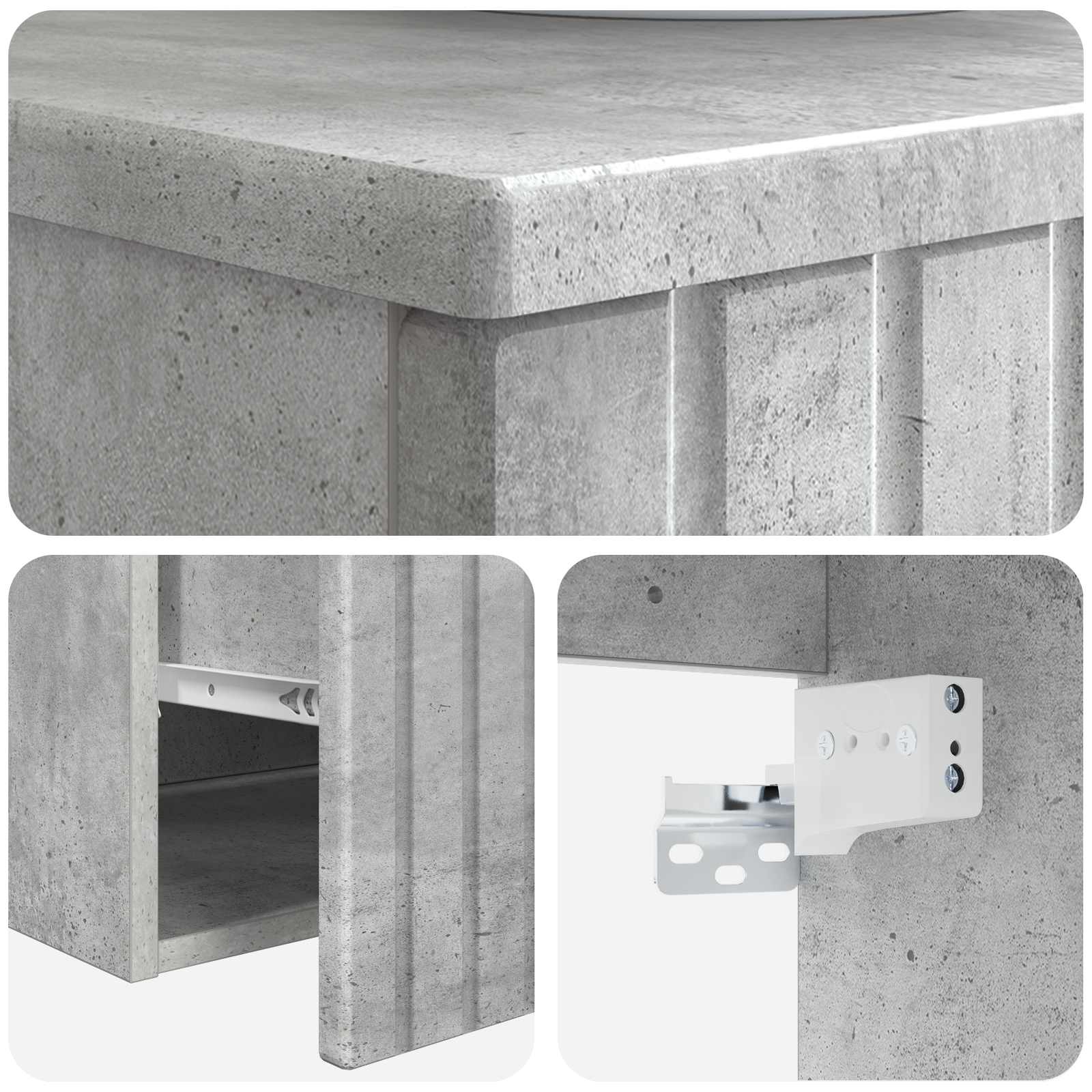 Mobile lavabo da parete Grigio Cemento 49 x 44,5 x 65 cm | homemem39