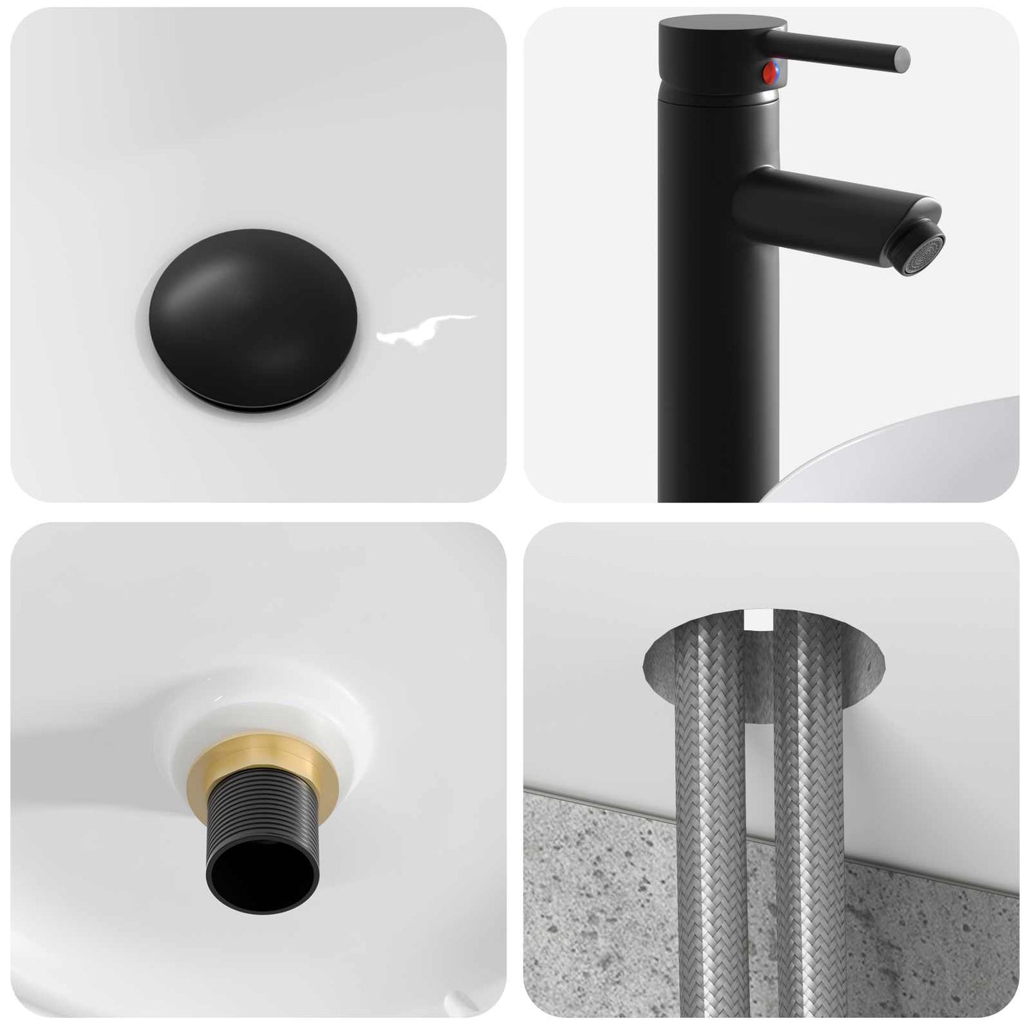 Mobile lavabo da parete Grigio Cemento 49 x 44,5 x 65 cm | homemem39