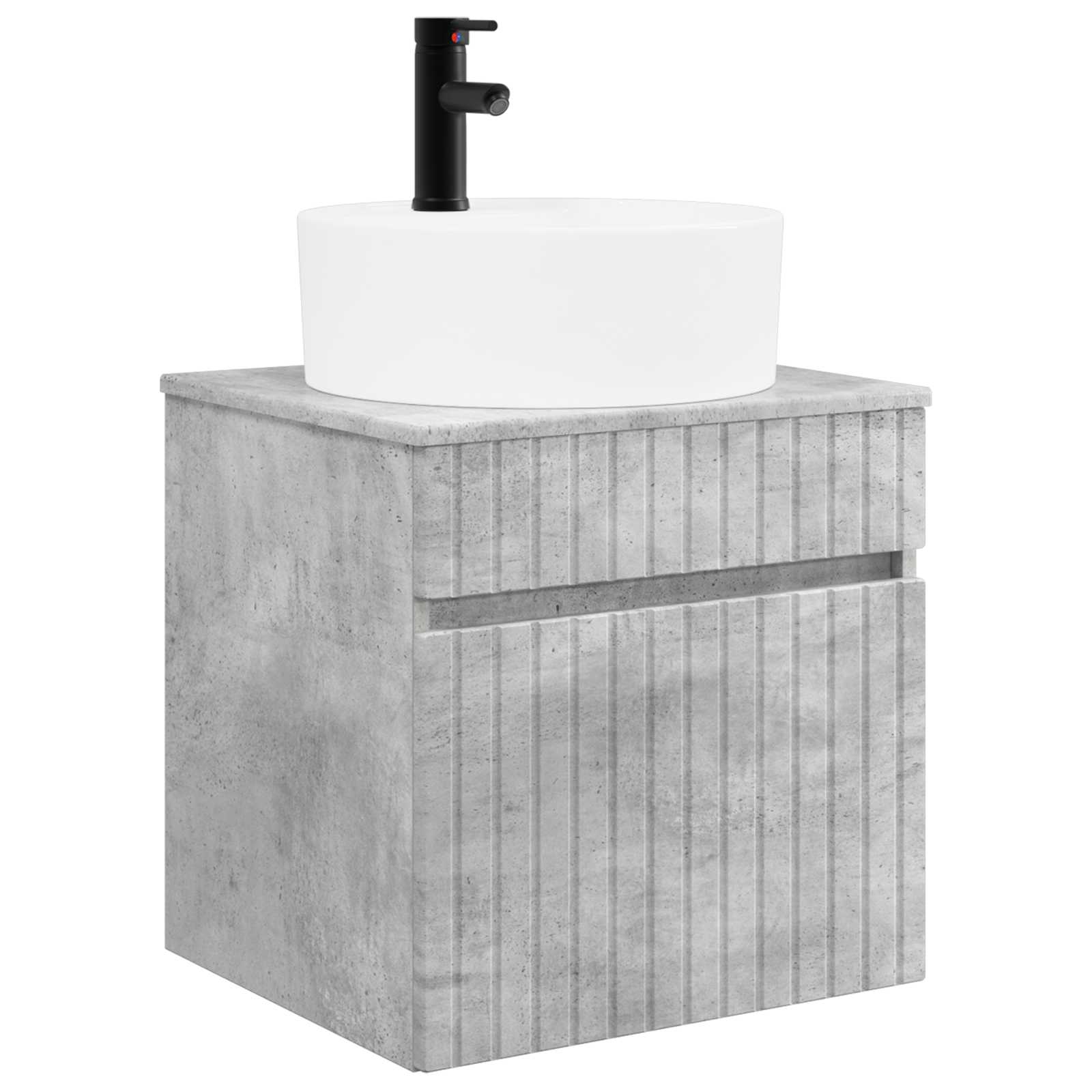 Mobile lavabo da parete Grigio Cemento 49 x 44,5 x 65 cm | homemem39