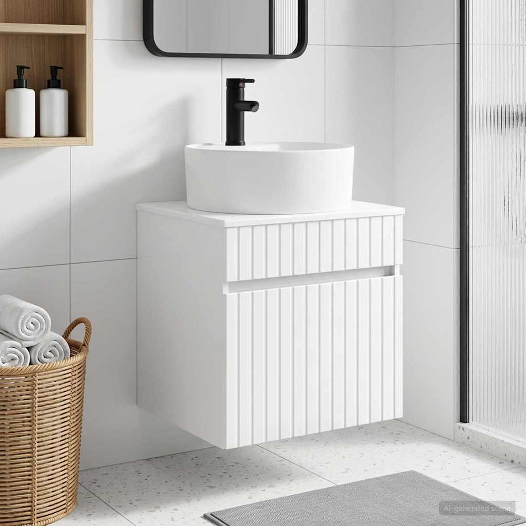 Mobile lavabo da parete Bianco Lucido 49 x 44,5 x 65 cm | homemem39