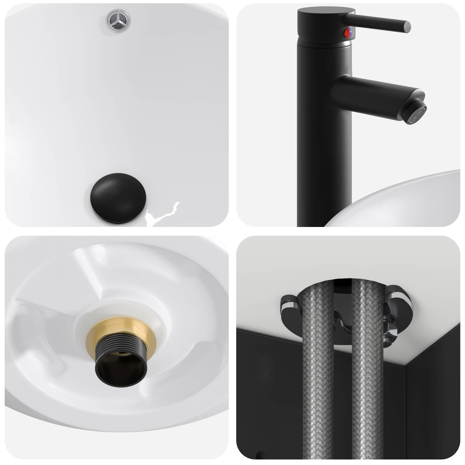 Mobile lavabo da parete Nero 49 x 44,5 x 66,5 cm | homemem39