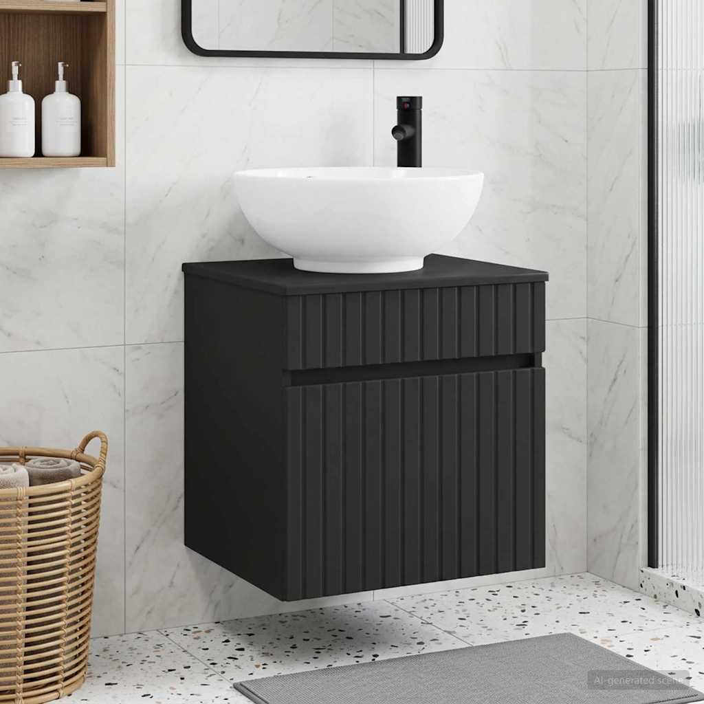 Mobile lavabo da parete Nero 49 x 44,5 x 66,5 cm | homemem39