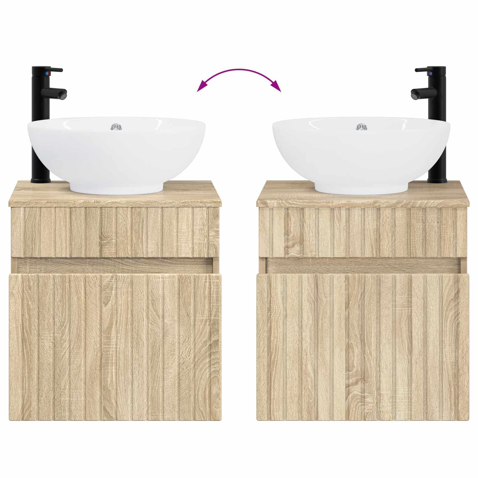 Mobile lavabo da parete Rovere Sonoma 49 x 44,5 x 66,5 cm | homemem39