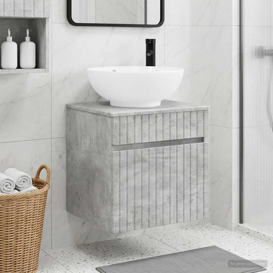 Mobile lavabo da parete Grigio Cemento 49 x 44,5 x 66,5 cm | homemem39