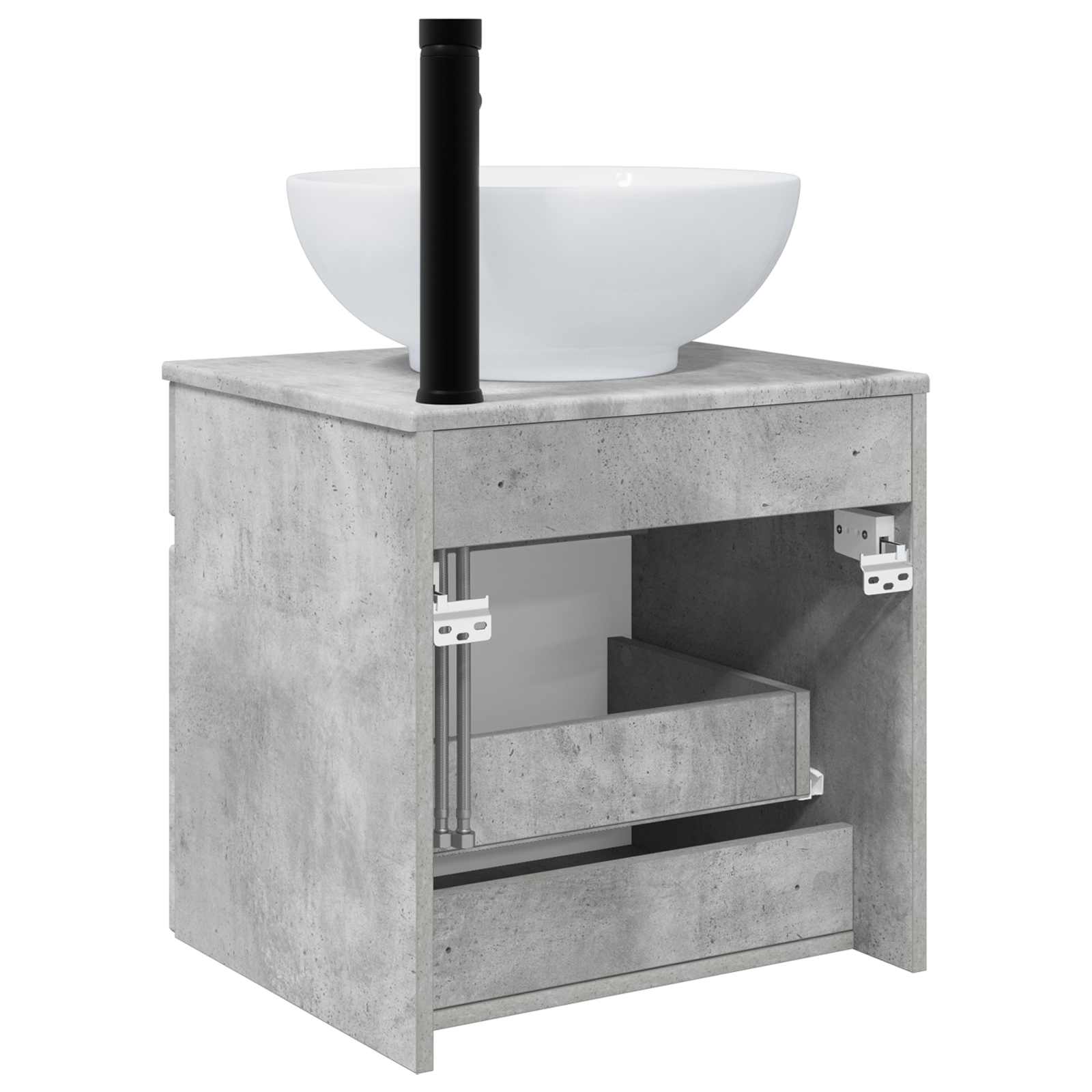 Mobile lavabo da parete Grigio Cemento 49 x 44,5 x 66,5 cm | homemem39