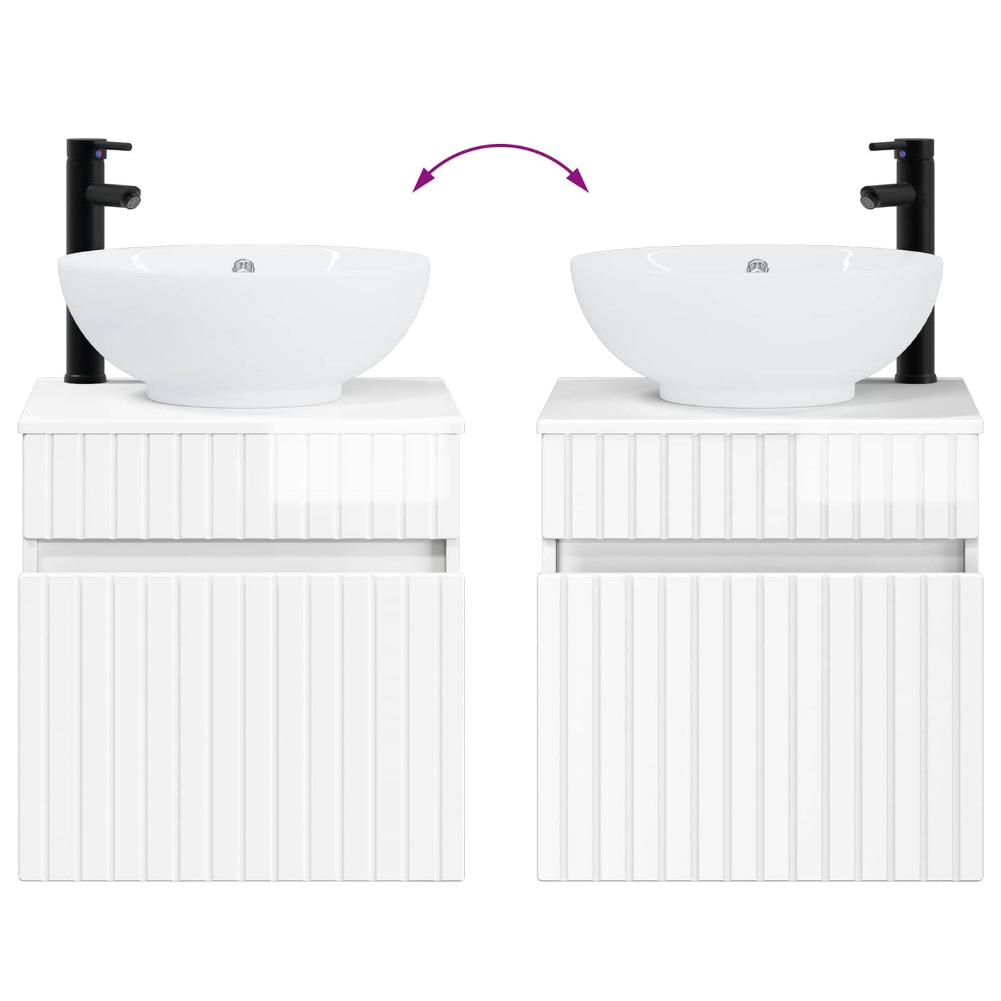 Mobile lavabo da parete Bianco Lucido 49 x 44,5 x 66,5 cm | homemem39