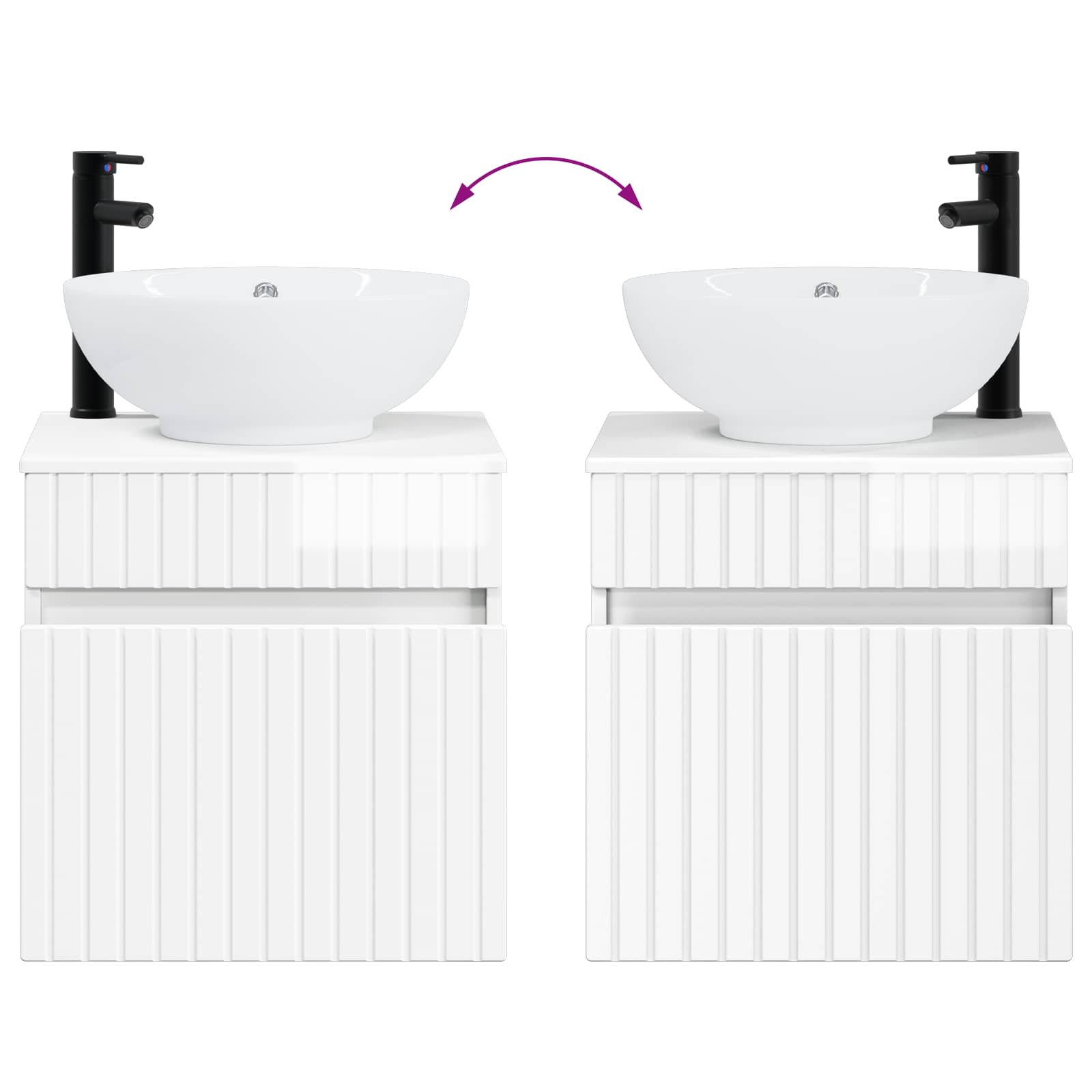 Mobile lavabo da parete Bianco Lucido 49 x 44,5 x 66,5 cm | homemem39