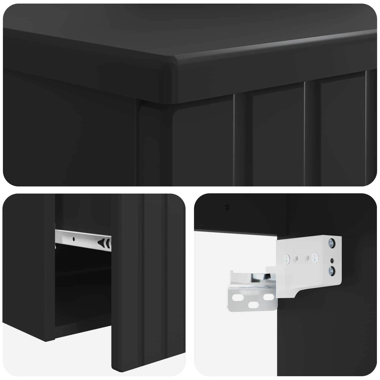 Mobile lavabo da parete Nero 49 x 44,5 x 66 cm | homemem39