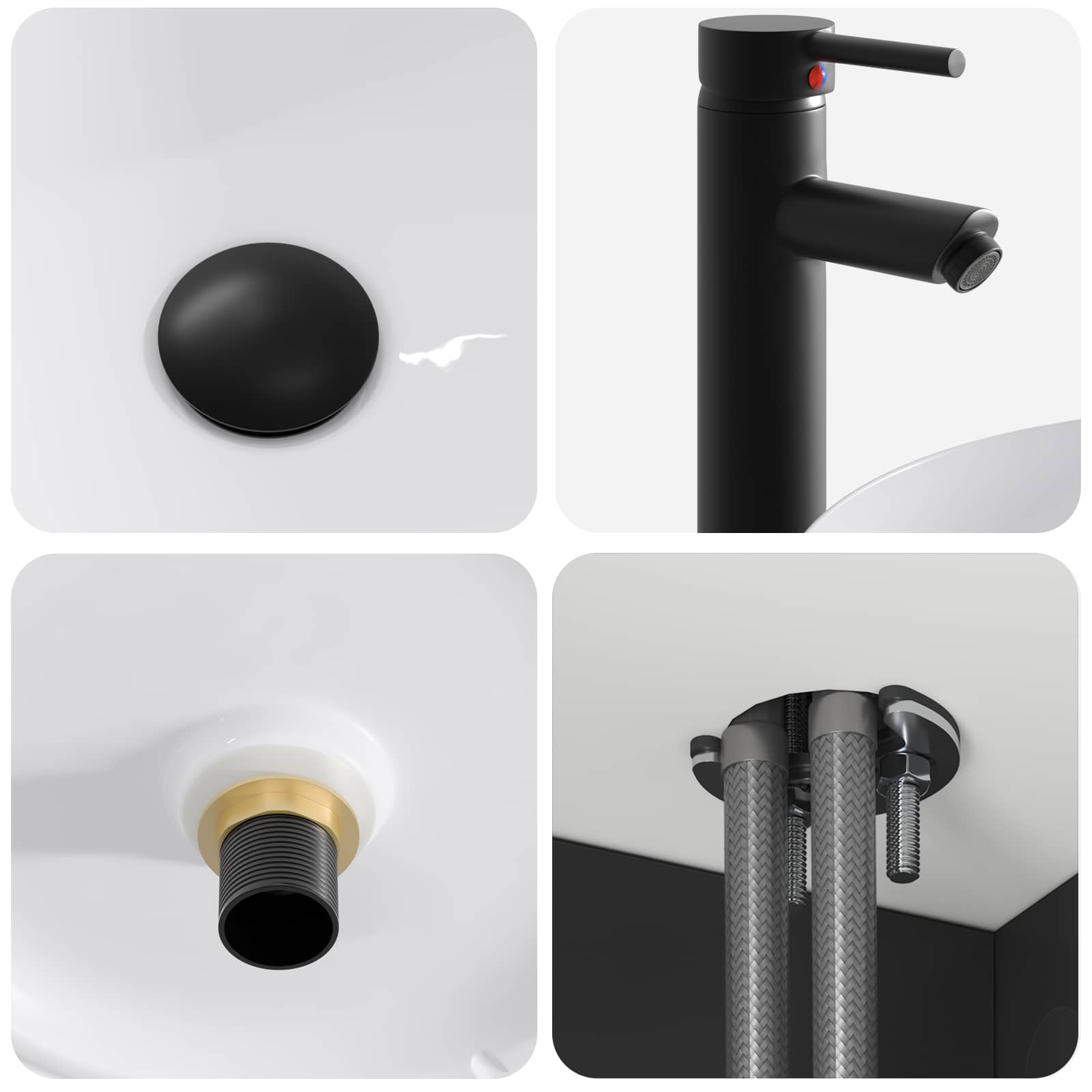 Mobile lavabo da parete Nero 49 x 44,5 x 66 cm | homemem39