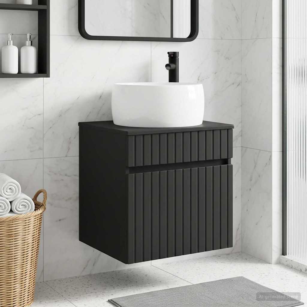 Mobile lavabo da parete Nero 49 x 44,5 x 66 cm | homemem39