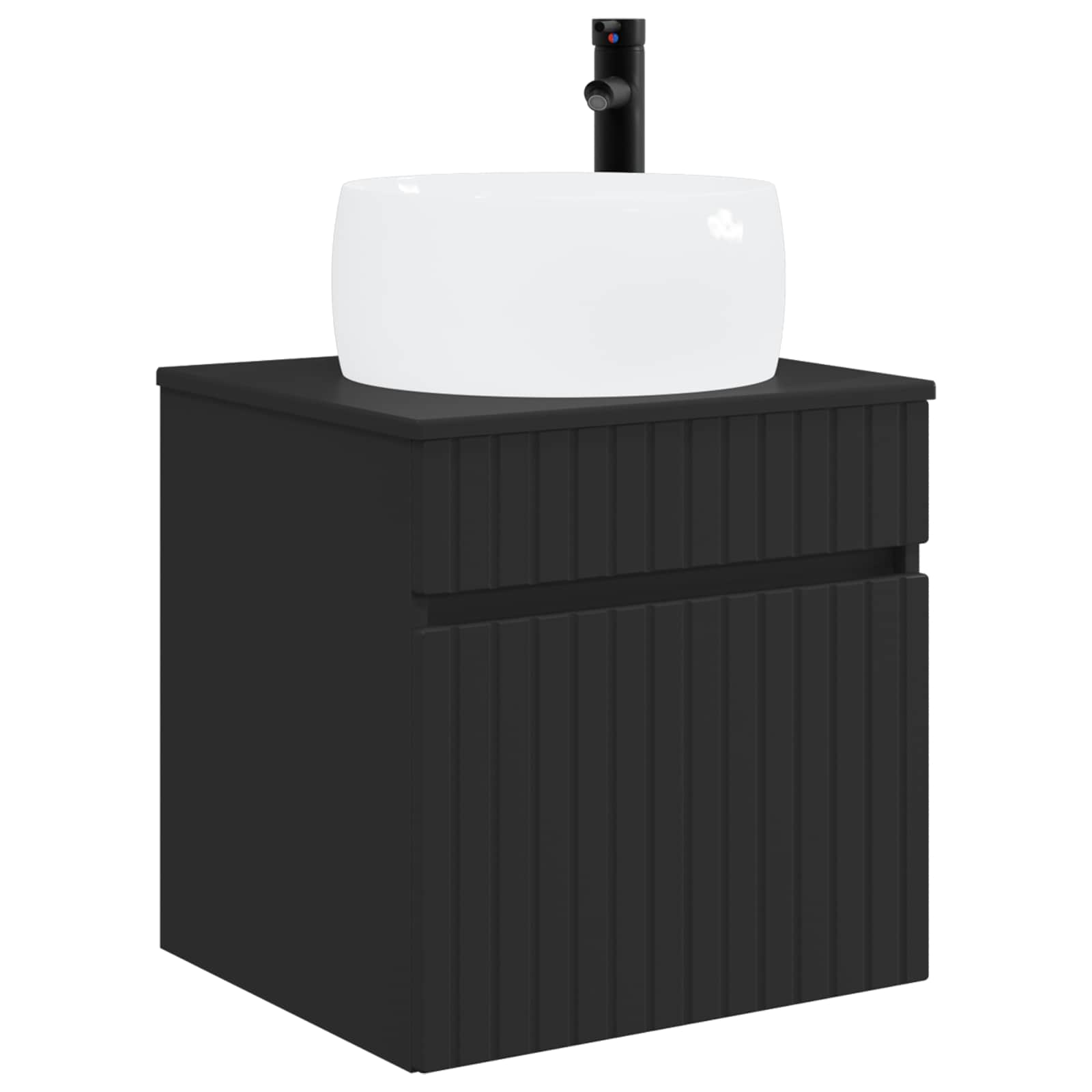 Mobile lavabo da parete Nero 49 x 44,5 x 66 cm | homemem39