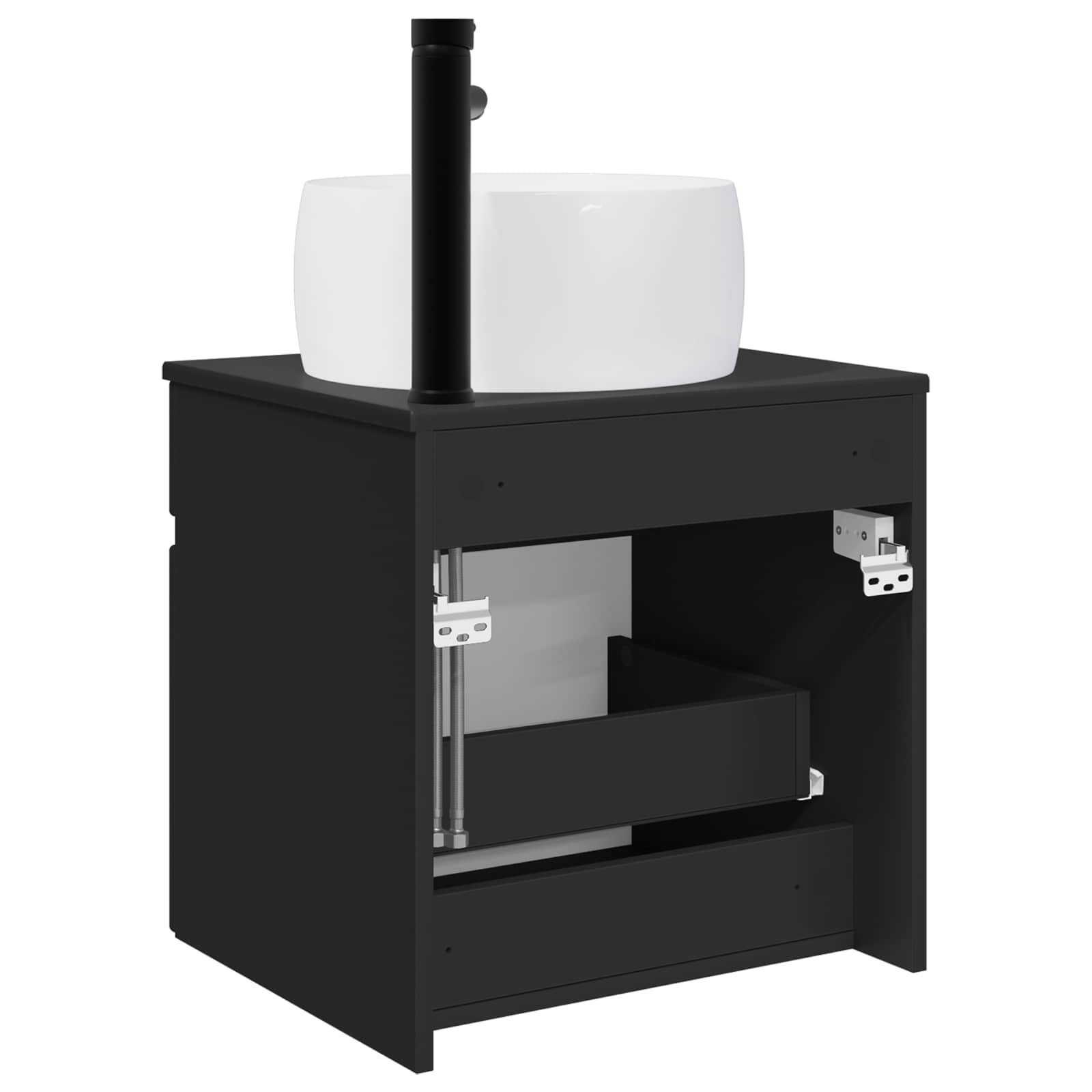 Mobile lavabo da parete Nero 49 x 44,5 x 66 cm | homemem39