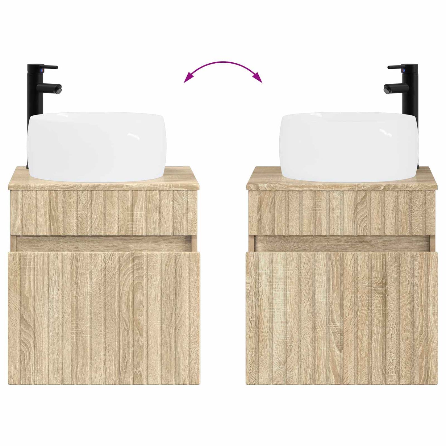 Mobile lavabo da parete Rovere Sonoma 49 x 44,5 x 66 cm | homemem39