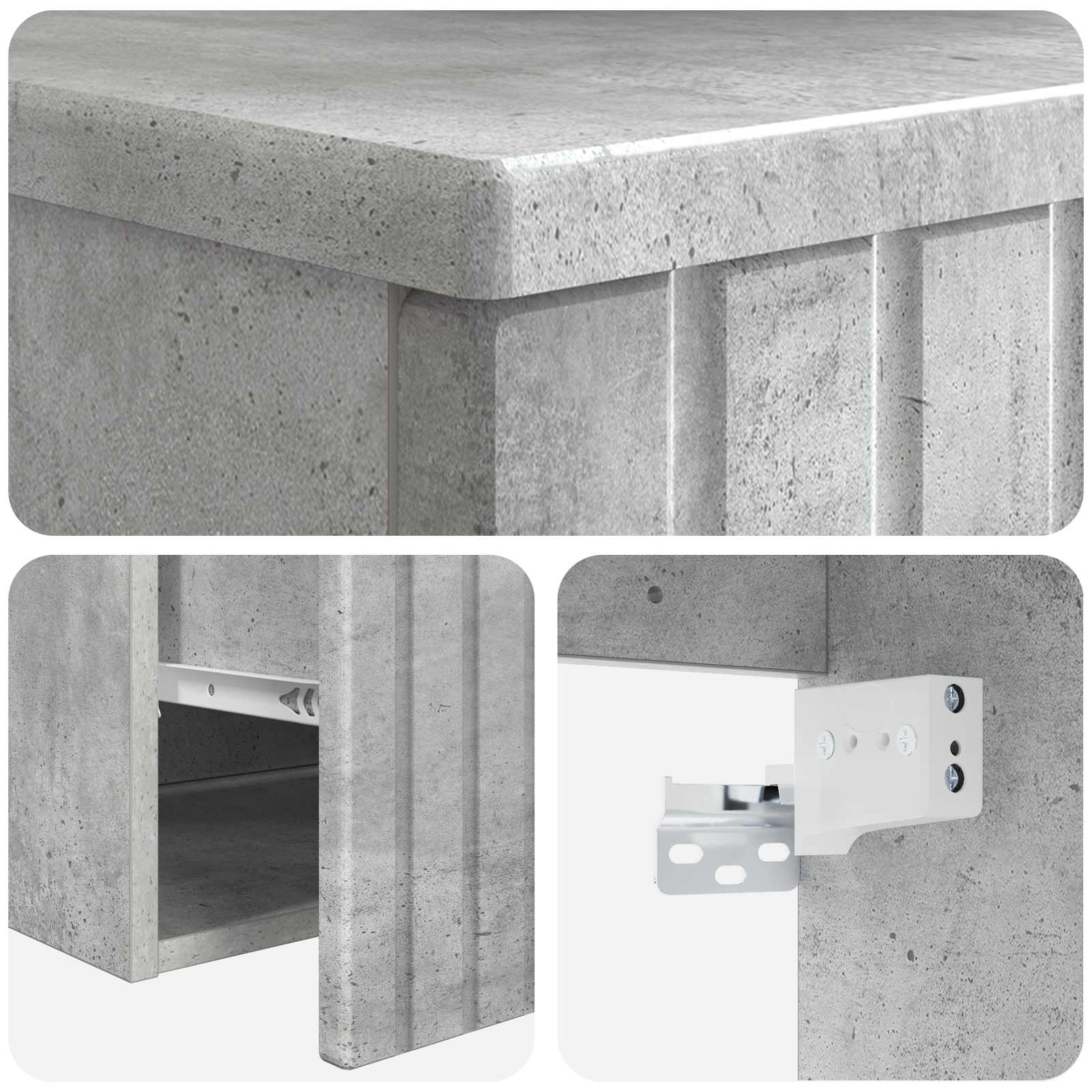 Mobile lavabo da parete Grigio Cemento 49 x 44,5 x 66 cm | homemem39