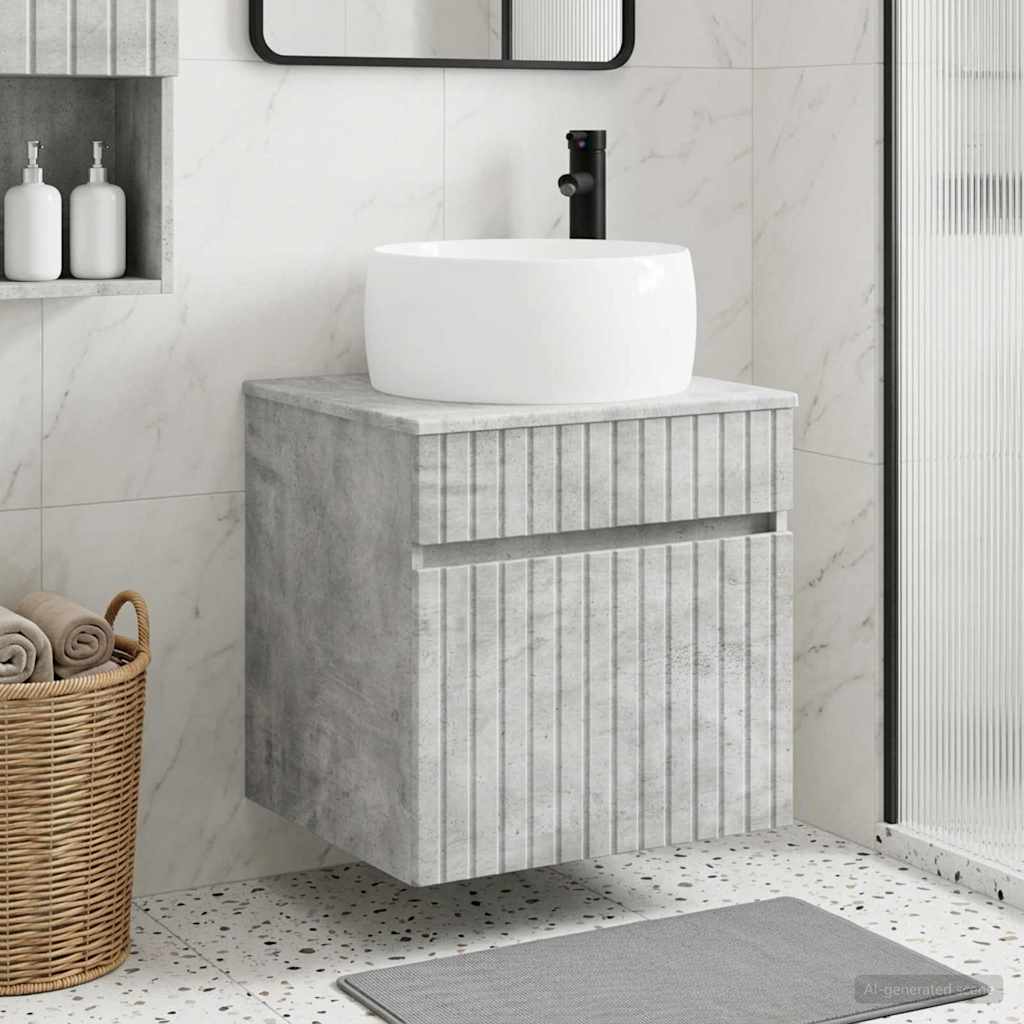 Mobile lavabo da parete Grigio Cemento 49 x 44,5 x 66 cm | homemem39