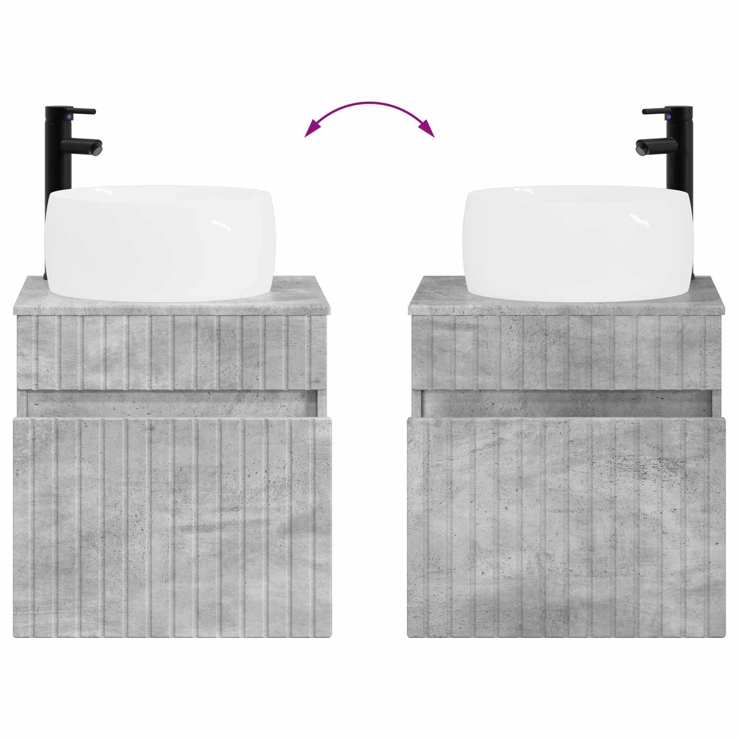 Mobile lavabo da parete Grigio Cemento 49 x 44,5 x 66 cm | homemem39