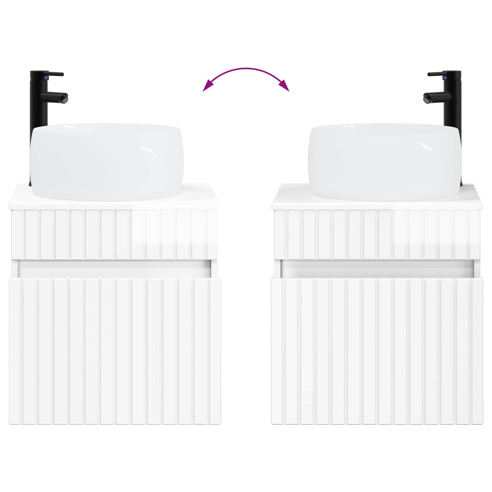 Mobile lavabo da parete Bianco Lucido 49 x 44,5 x 66 cm | homemem39
