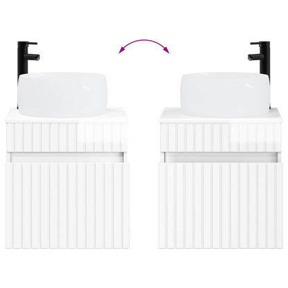 Mobile lavabo da parete Bianco Lucido 49 x 44,5 x 66 cm | homemem39