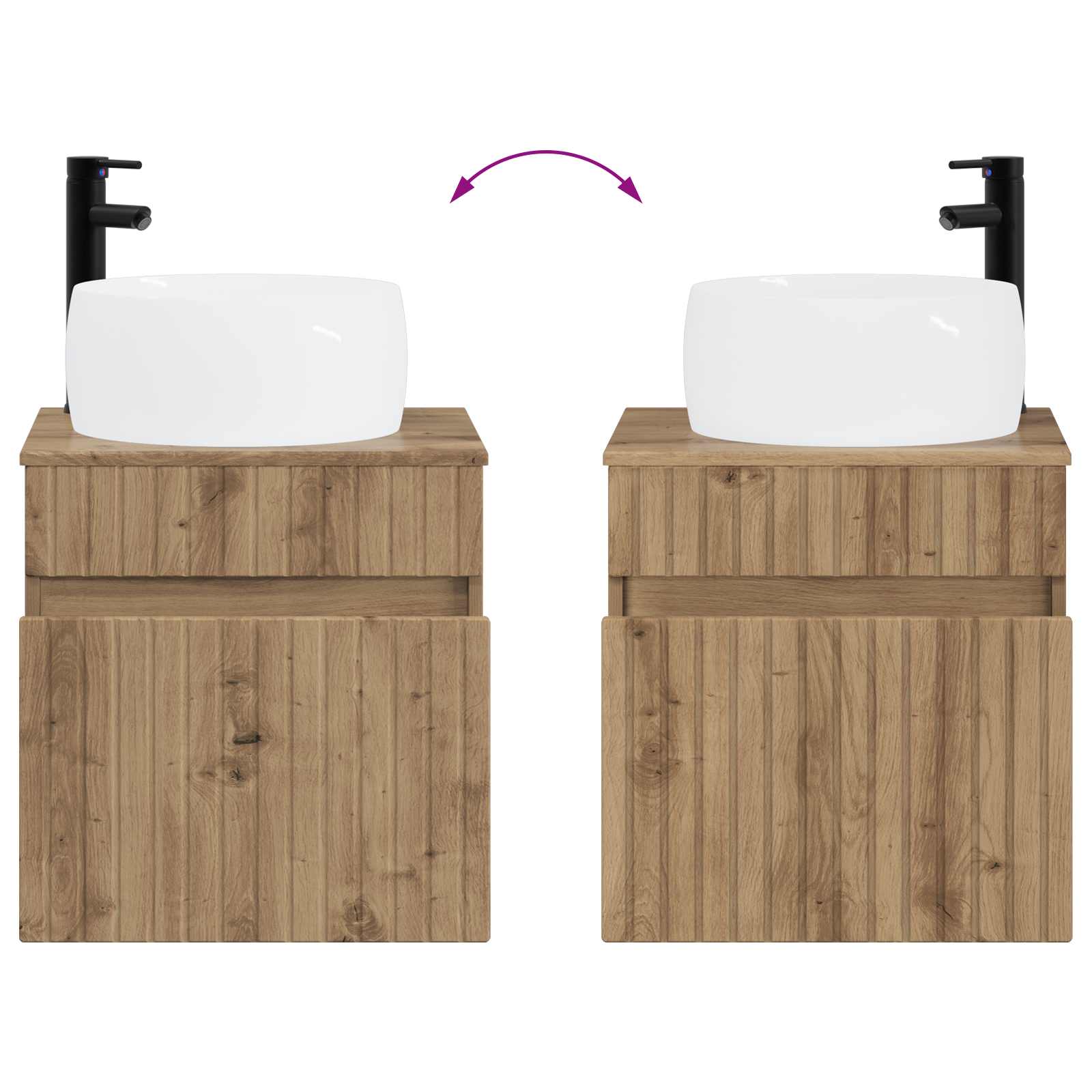 Mobile lavabo da parete Rovere Artigianale 49 x 44,5 x 66 cm | homemem39