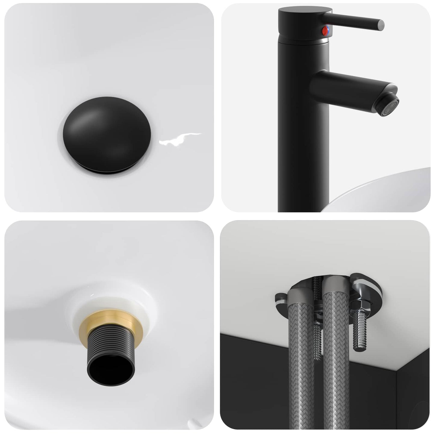 Mobile lavabo da parete Nero 49 x 44,5 x 65,5 cm | homemem39