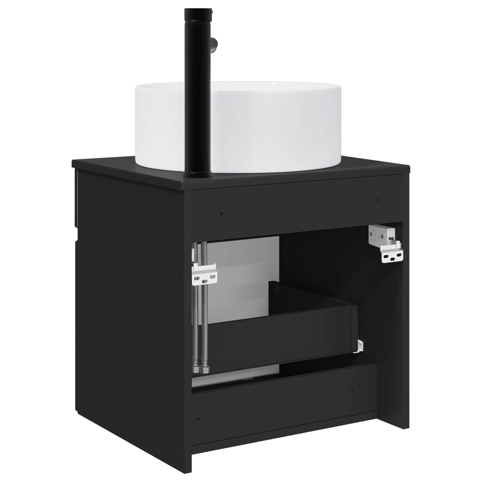 Mobile lavabo da parete Nero 49 x 44,5 x 65,5 cm | homemem39