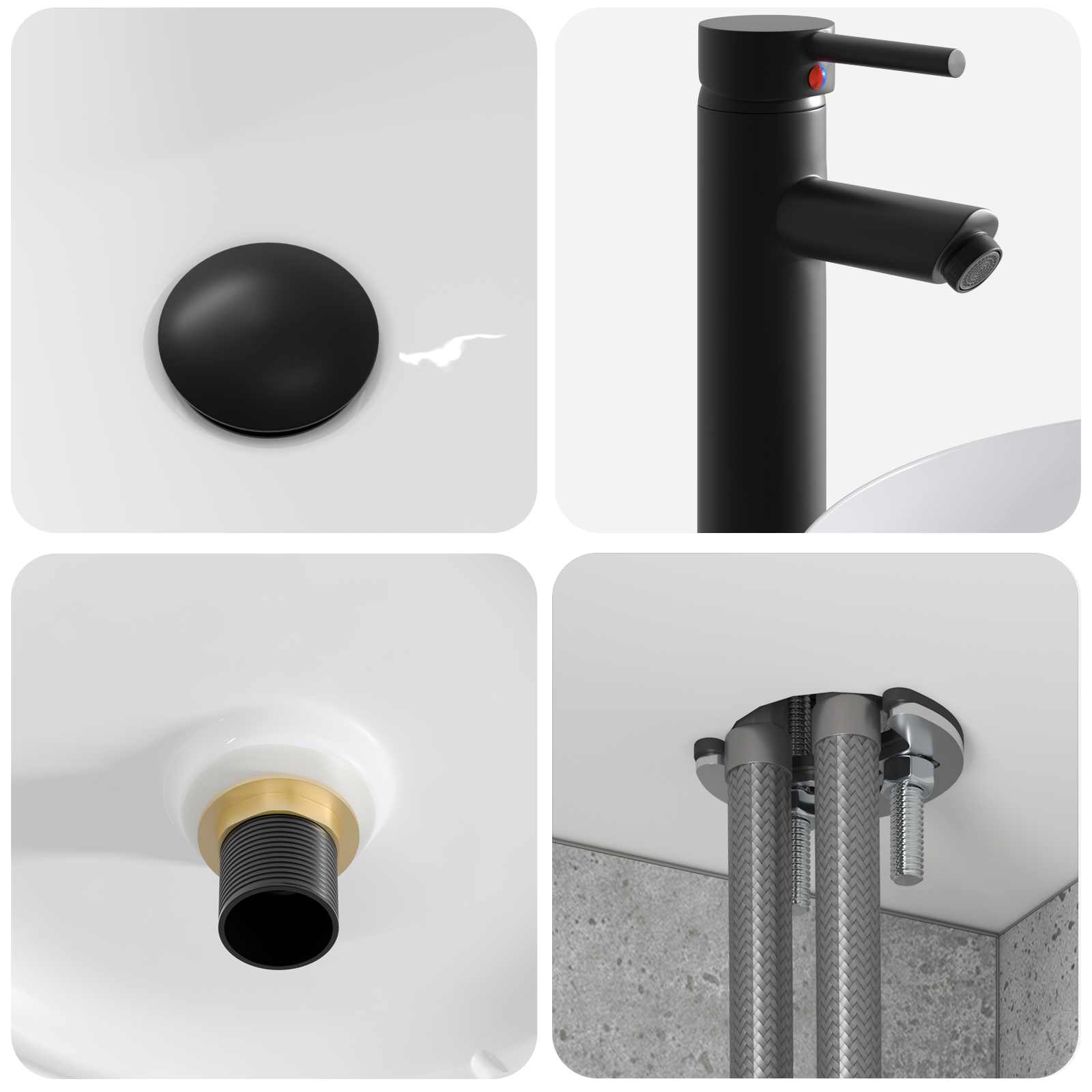 Mobile lavabo da parete Grigio Cemento 49 x 44,5 x 65,5 cm | homemem39