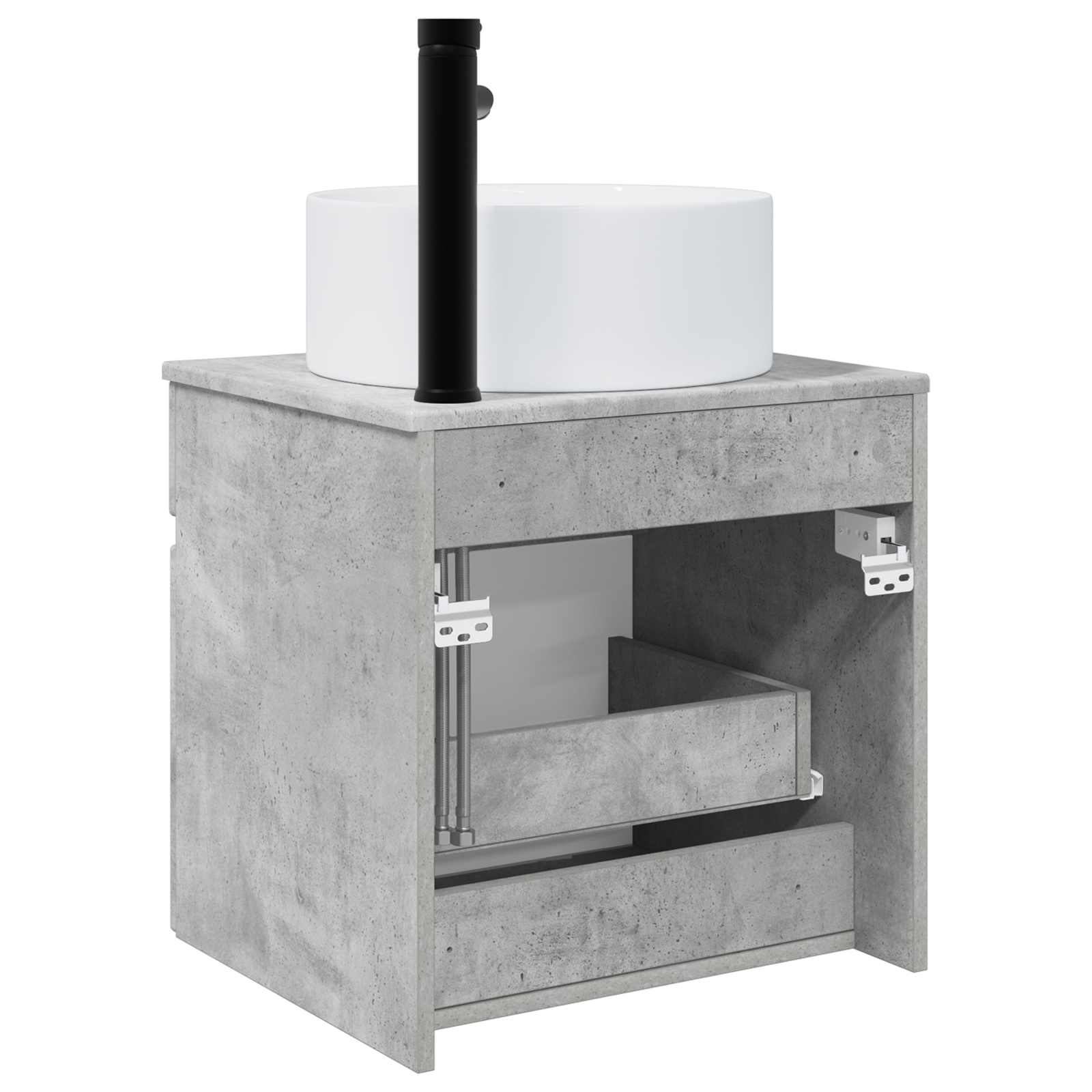 Mobile lavabo da parete Grigio Cemento 49 x 44,5 x 65,5 cm | homemem39