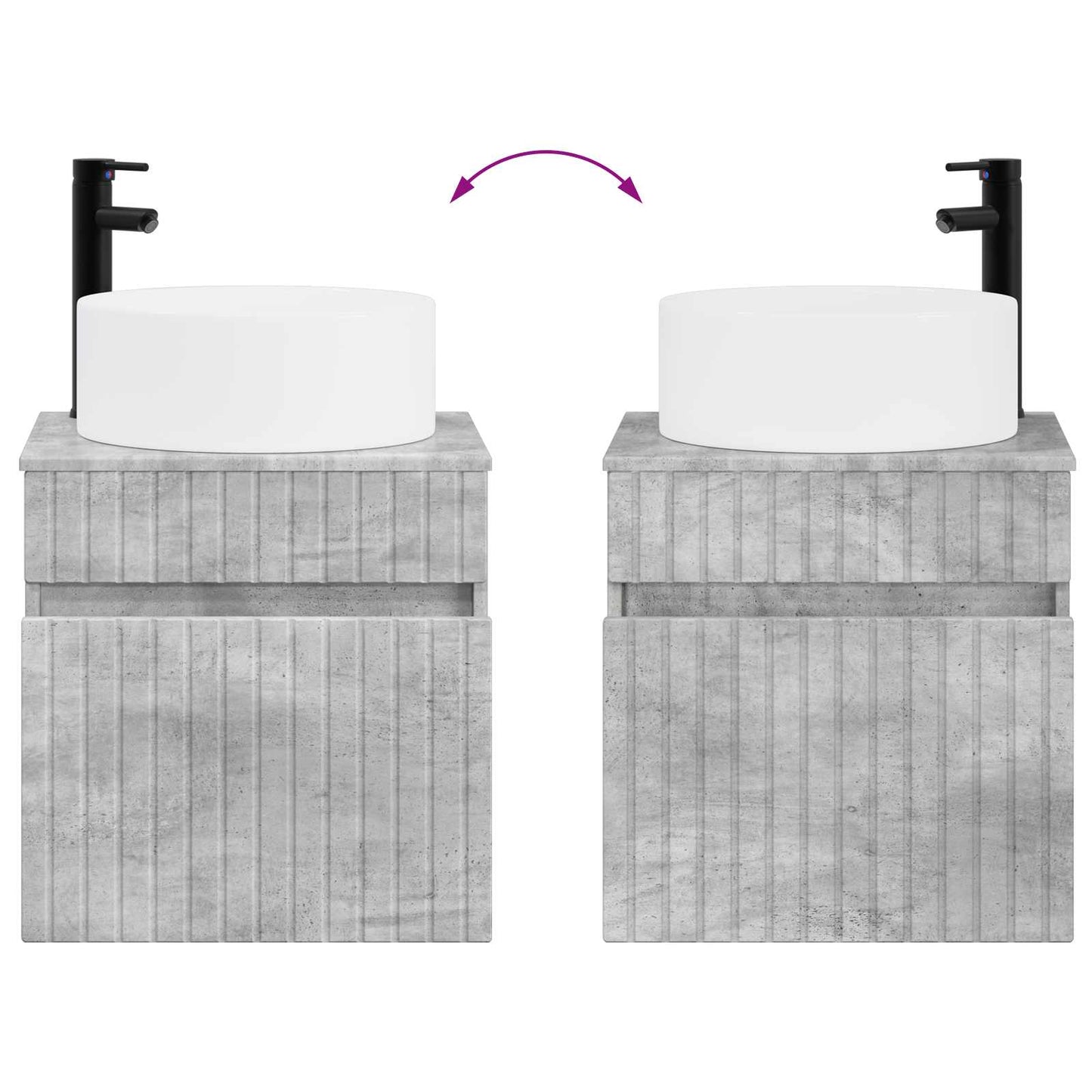 Mobile lavabo da parete Grigio Cemento 49 x 44,5 x 65,5 cm | homemem39