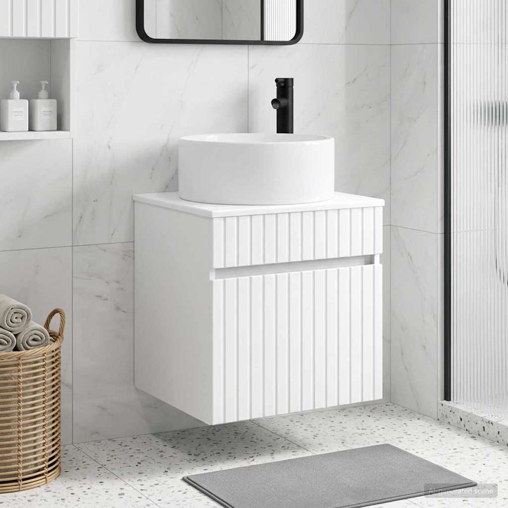 Mobile lavabo da parete Bianco Lucido 49 x 44,5 x 65,5 cm | homemem39