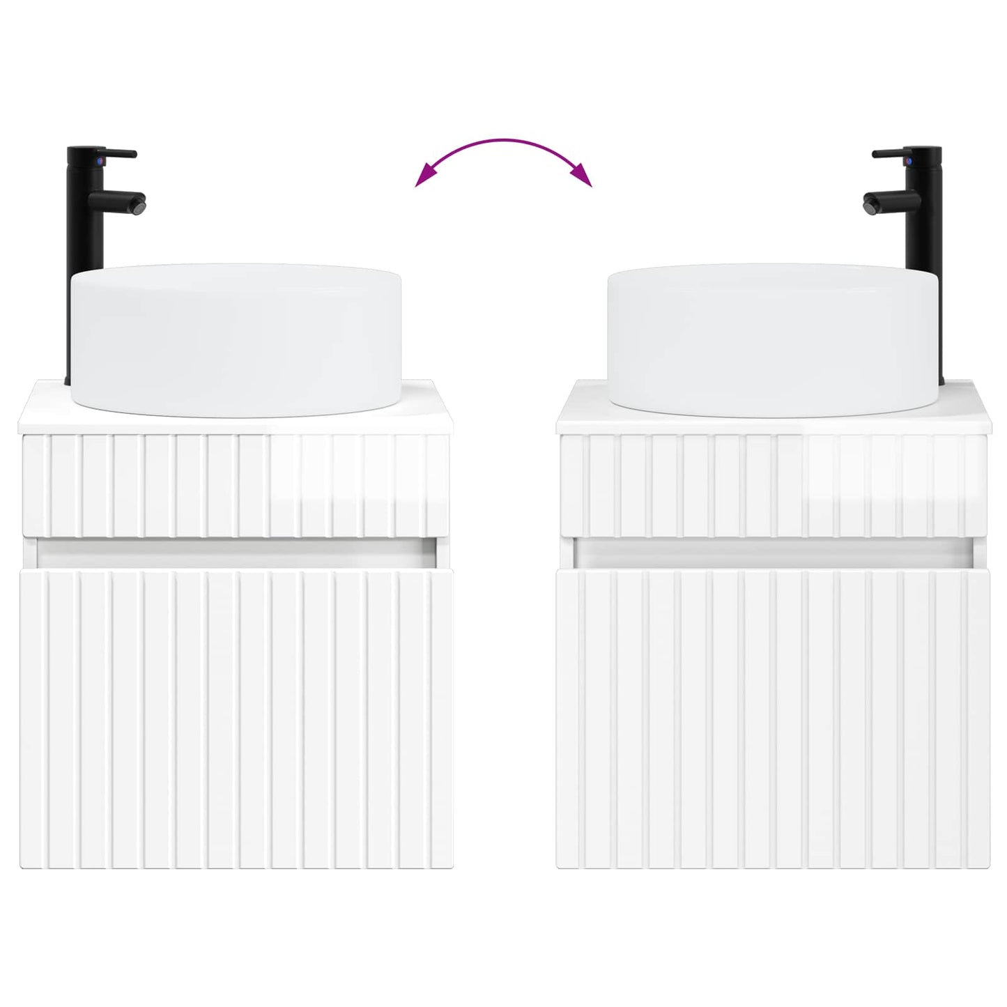 Mobile lavabo da parete Bianco Lucido 49 x 44,5 x 65,5 cm | homemem39