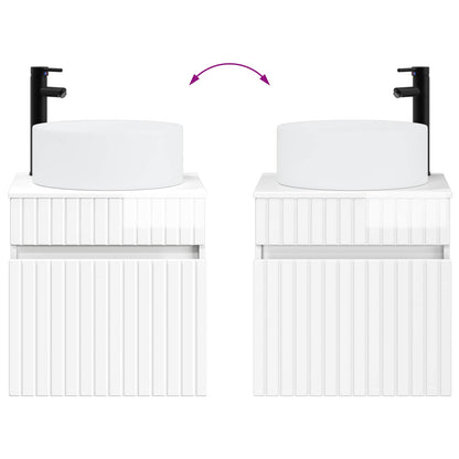 Mobile lavabo da parete Bianco Lucido 49 x 44,5 x 65,5 cm | homemem39