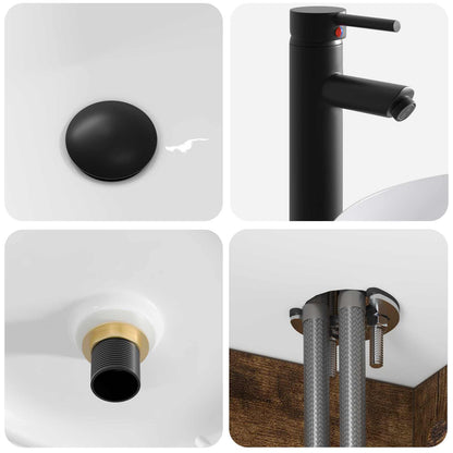 Mobile lavabo da parete Rovere Fumo 49 x 44,5 x 65,5 cm | homemem39