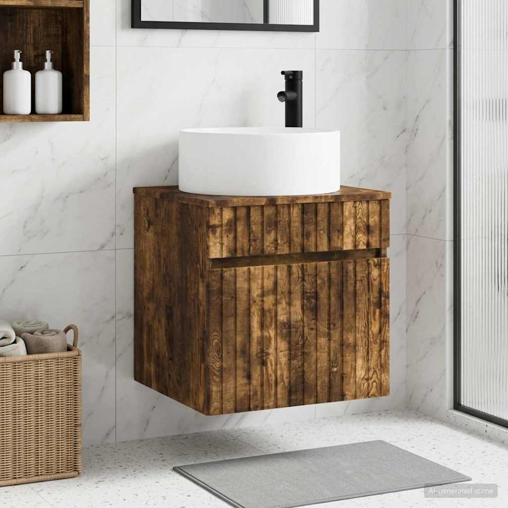 Mobile lavabo da parete Rovere Fumo 49 x 44,5 x 65,5 cm | homemem39