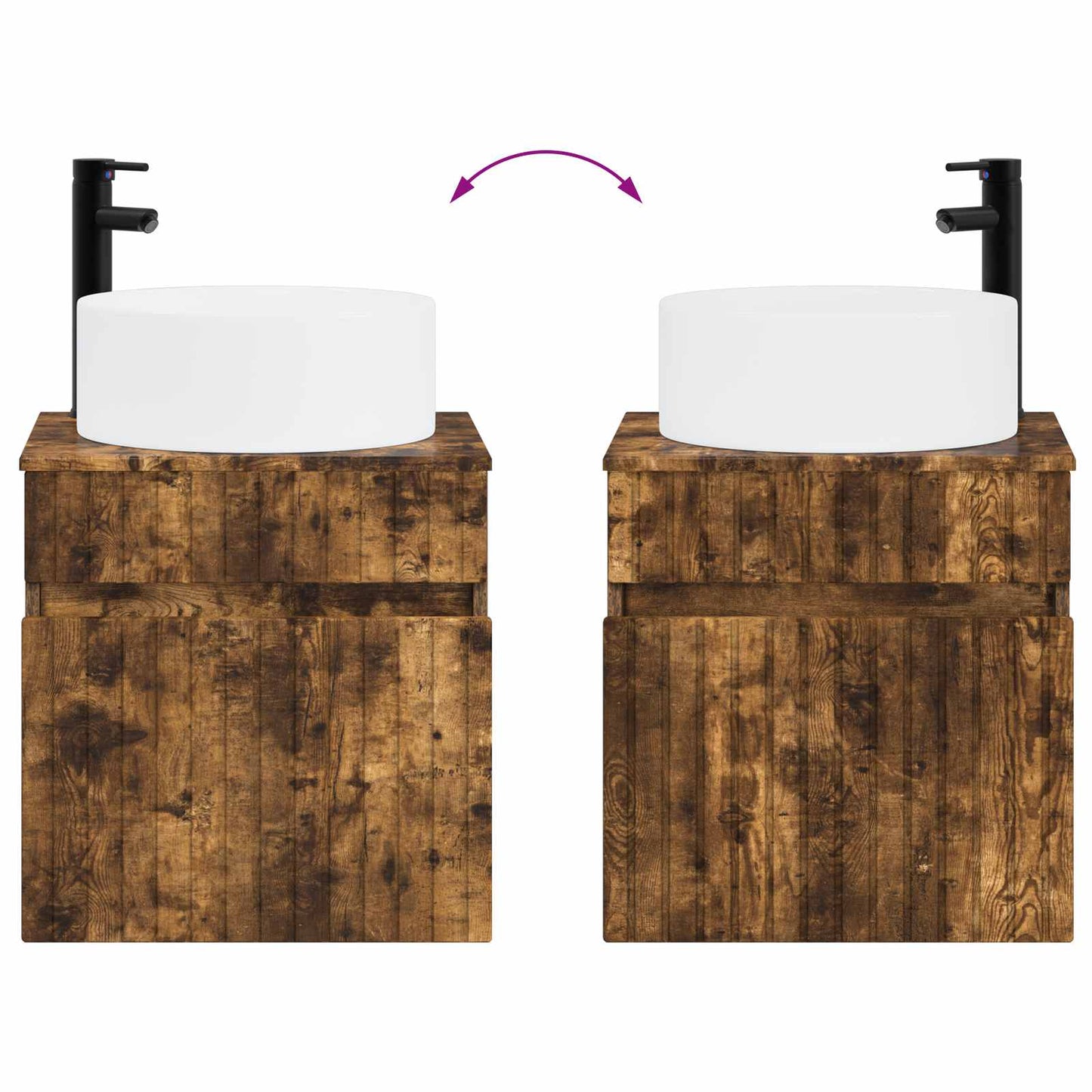 Mobile lavabo da parete Rovere Fumo 49 x 44,5 x 65,5 cm | homemem39
