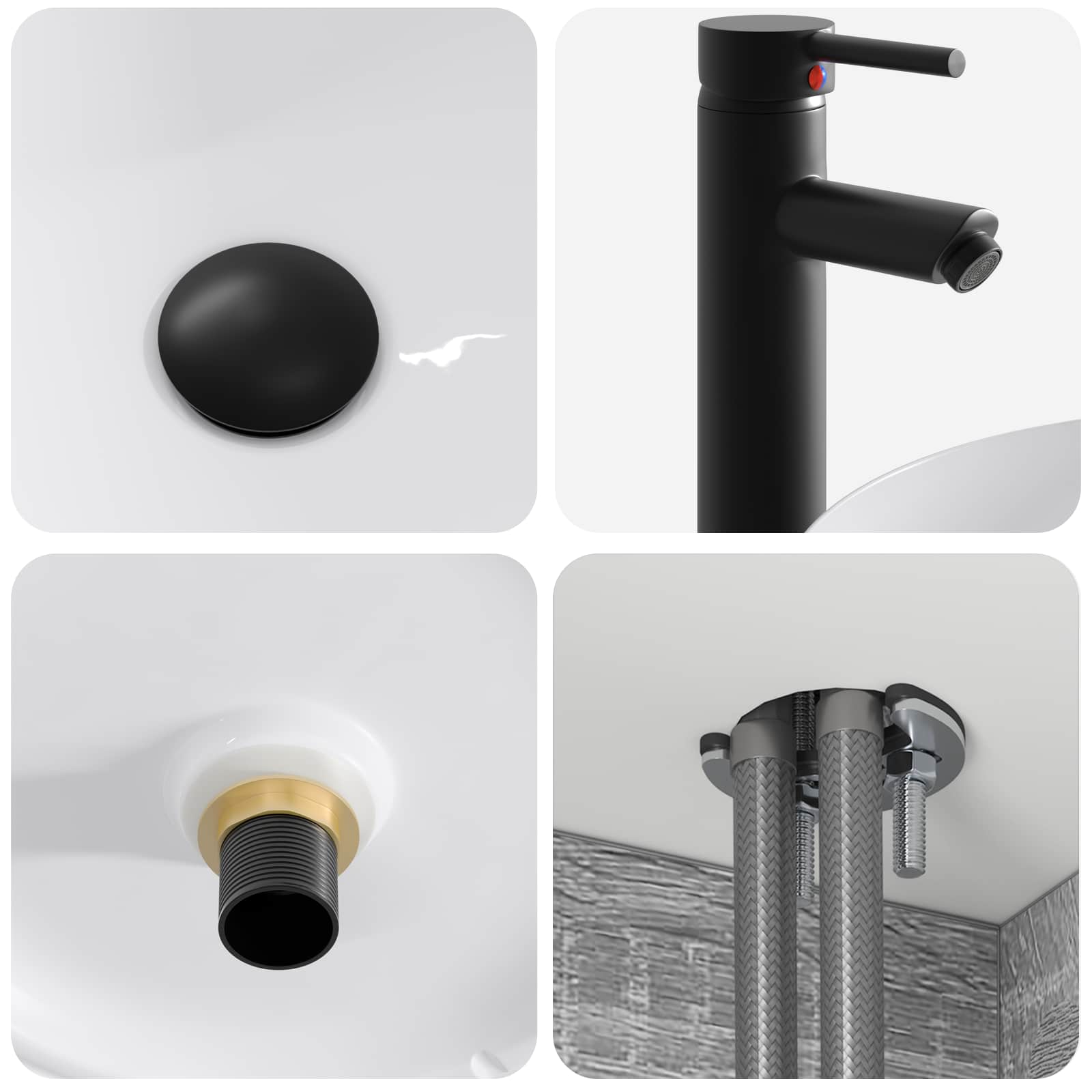 Mobile lavabo da parete Sonoma grigio 49 x 44,5 x 65,5 cm | homemem39