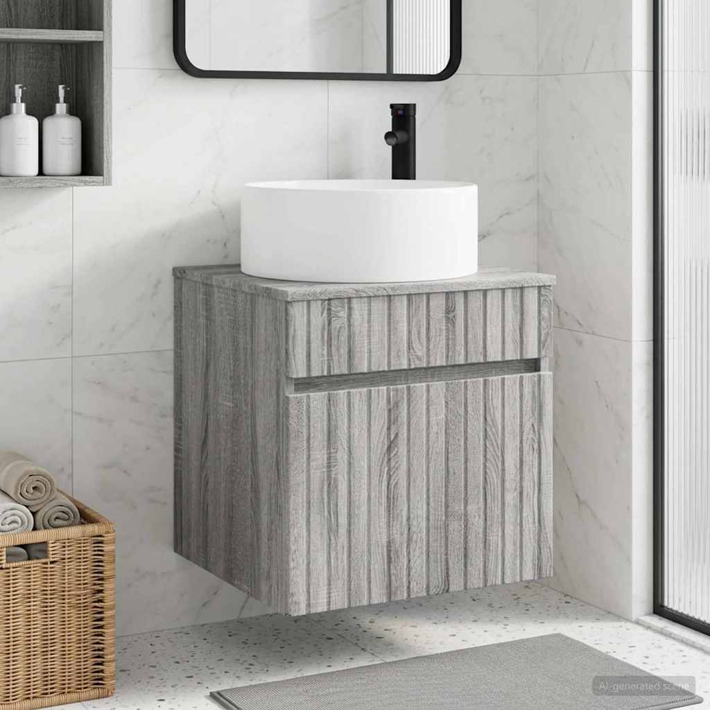 Mobile lavabo da parete Sonoma grigio 49 x 44,5 x 65,5 cm
