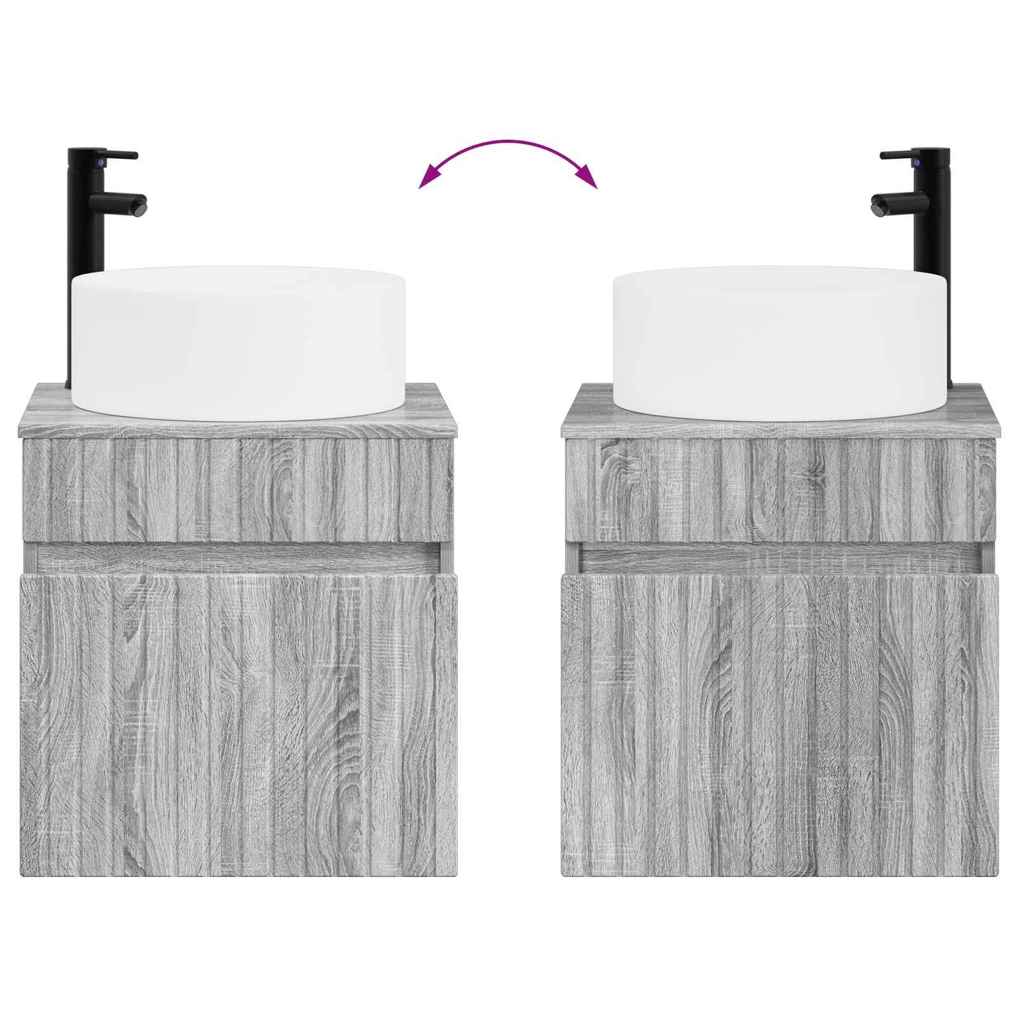 Mobile lavabo da parete Sonoma grigio 49 x 44,5 x 65,5 cm | homemem39