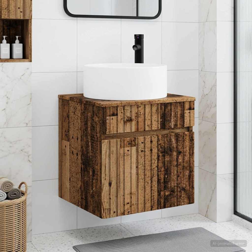 Mobile lavabo da parete Legno antico 49 x 44,5 x 65,5 cm