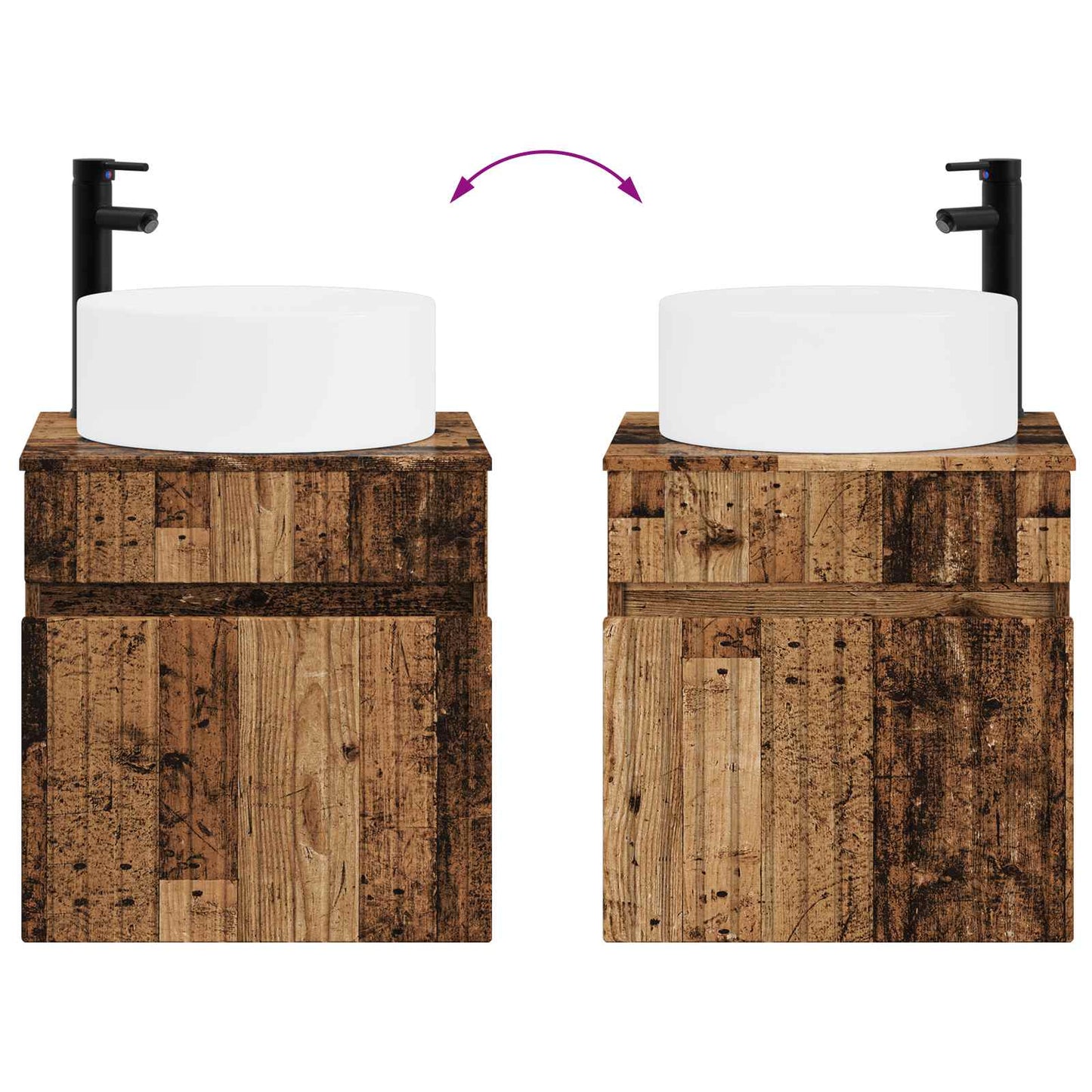 Mobile lavabo da parete Legno antico 49 x 44,5 x 65,5 cm | homemem39