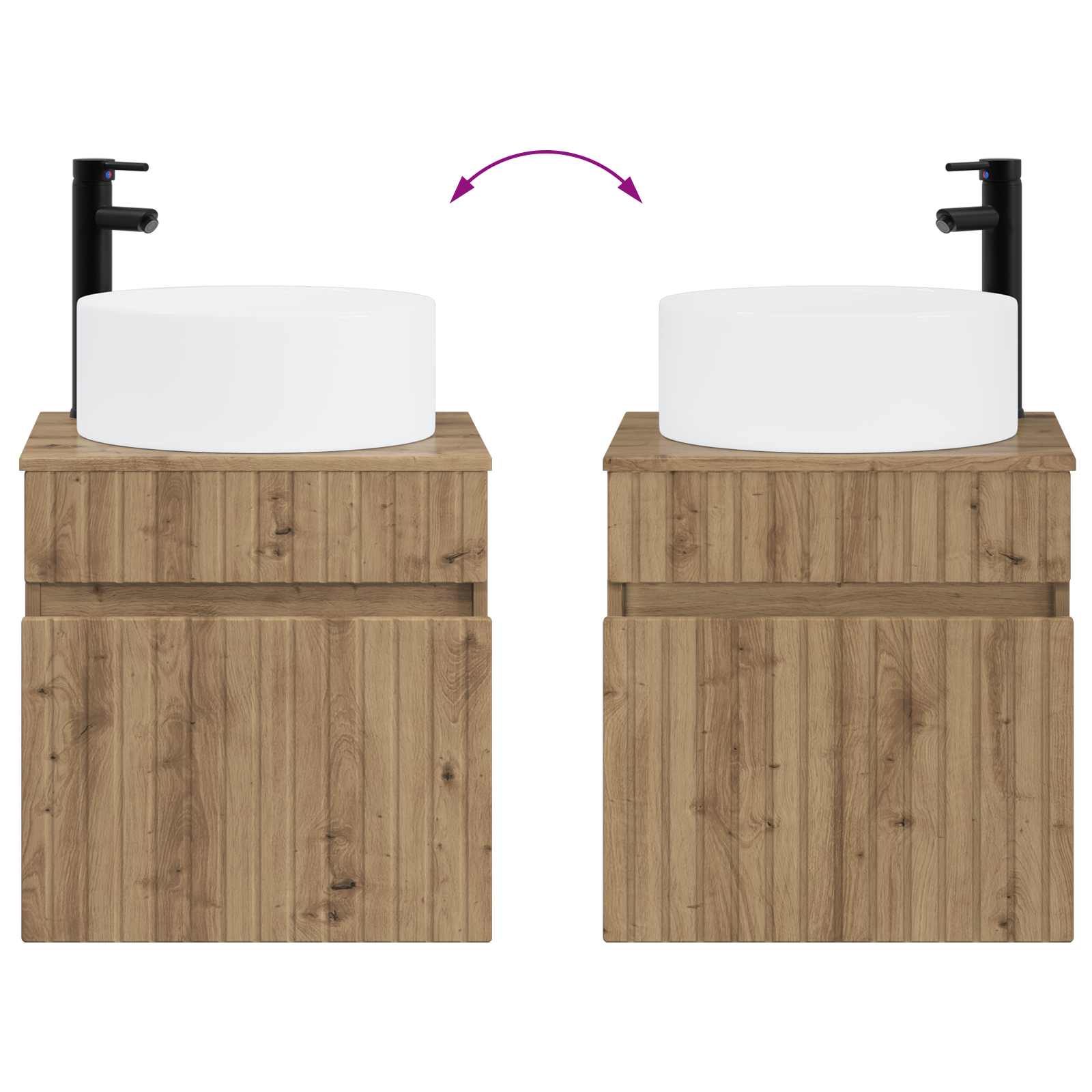 Mobile lavabo da parete Rovere Artigianale 49 x 44,5 x 65,5 cm | homemem39