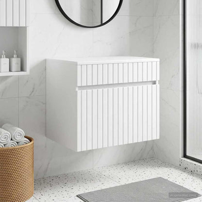 Mobiletto da Bagno a Muro Bianco 59 x 44,5 x 50 cm