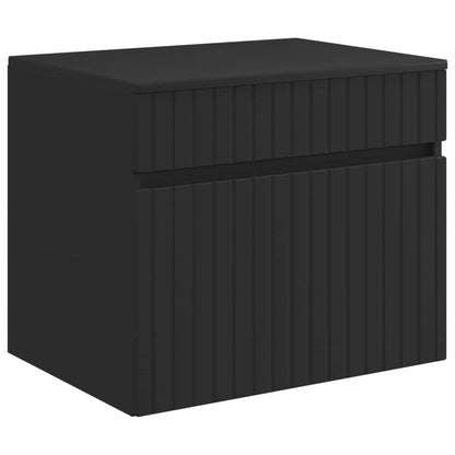 Mobiletto da Bagno a Muro Nero 59 x 44,5 x 50 cm