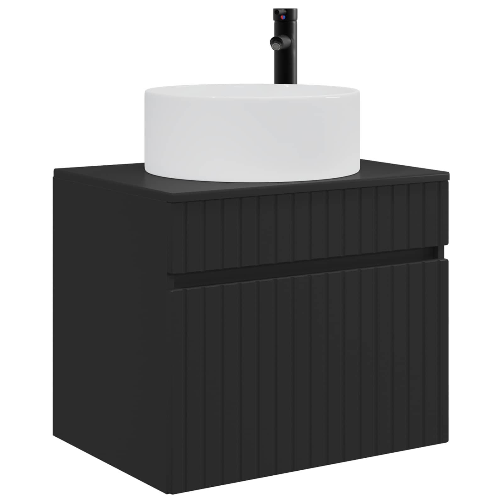 Mobiletto da Bagno a Muro Nero 59 x 44,5 x 50 cm | homemem39
