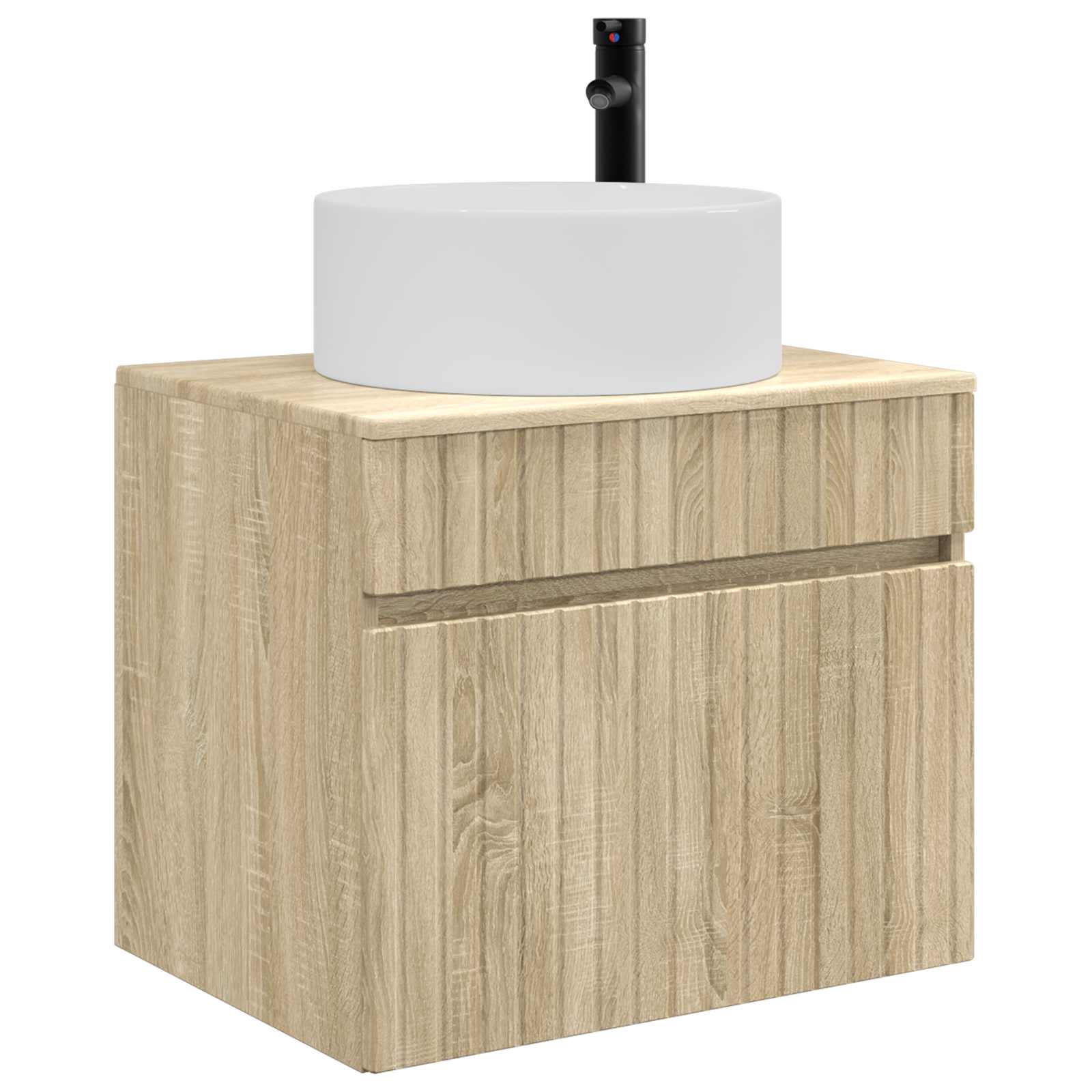 Mobiletto da Bagno a Muro Rovere Sonoma 59 x 44,5 x 50 cm | homemem39
