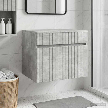 Mobiletto da Bagno a Muro Grigio Cemento 59 x 44,5 x 50 cm | homemem39