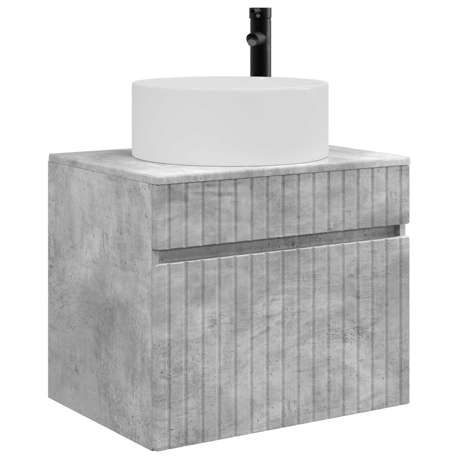 Mobiletto da Bagno a Muro Grigio Cemento 59 x 44,5 x 50 cm | homemem39