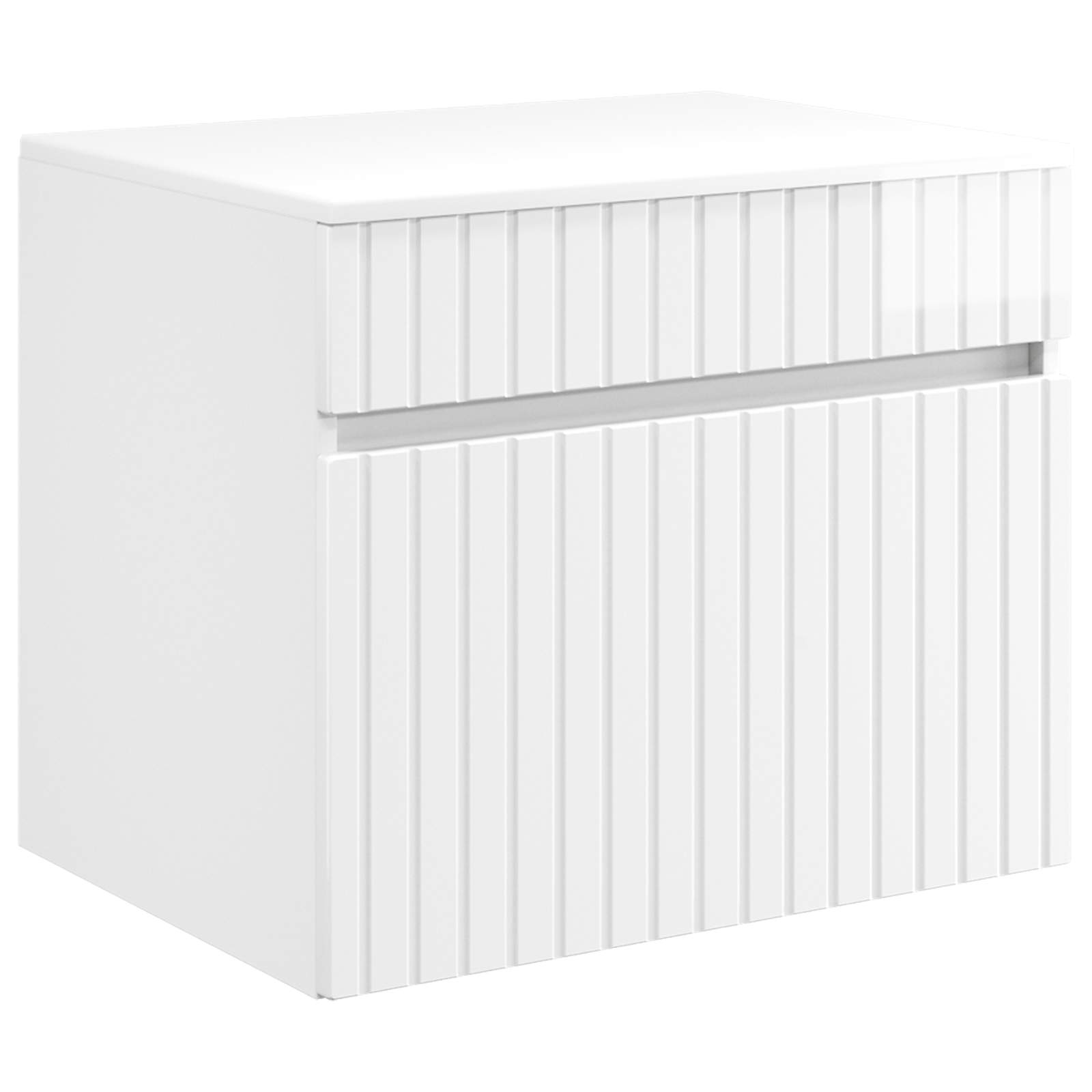 Mobiletto da Bagno a Muro Bianco Lucido 59 x 44,5 x 50 cm | homemem39